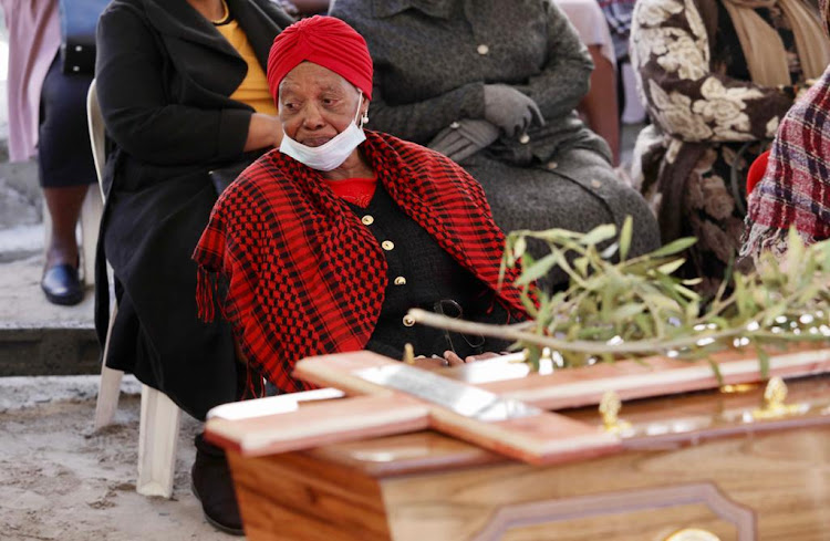 Sibongiseni Gabada's grandmother Mavis grieves the loss of her granddaughter, whose body was found stuffed in a bag outside the shack of a person who was close to her on May 29 in Khayelitsha, Cape Town.