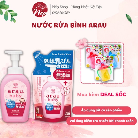 Nước Rửa Bình Arau Baby Nhật Chai 500Ml/Túi 450Ml [Rửa Bình Arau]