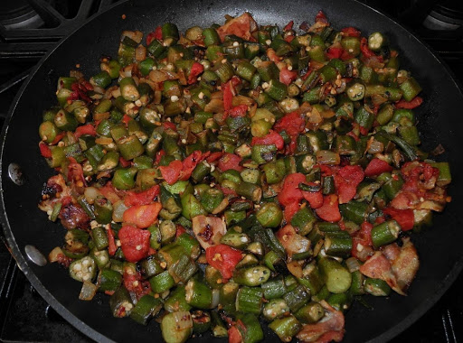 Saute'd okra and tomatoes.