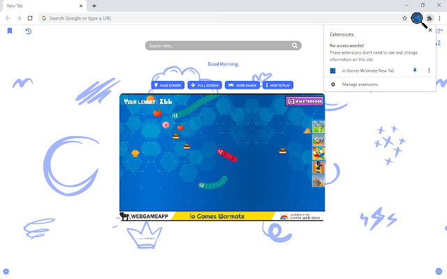 io Games Wormate New Tab