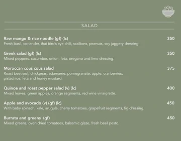 Bean and Basil menu 