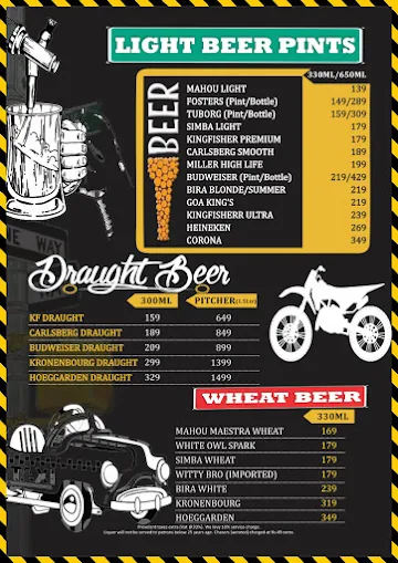 Taxi Bar & Cafe menu 