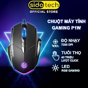 Chuột Máy Tính Gaming Sidotech Inphic P1W Bản Có Dây Và Không Dây 7200 Dpi Tắt Âm Silent Led Rgb Tuổi Thọ Click Cao