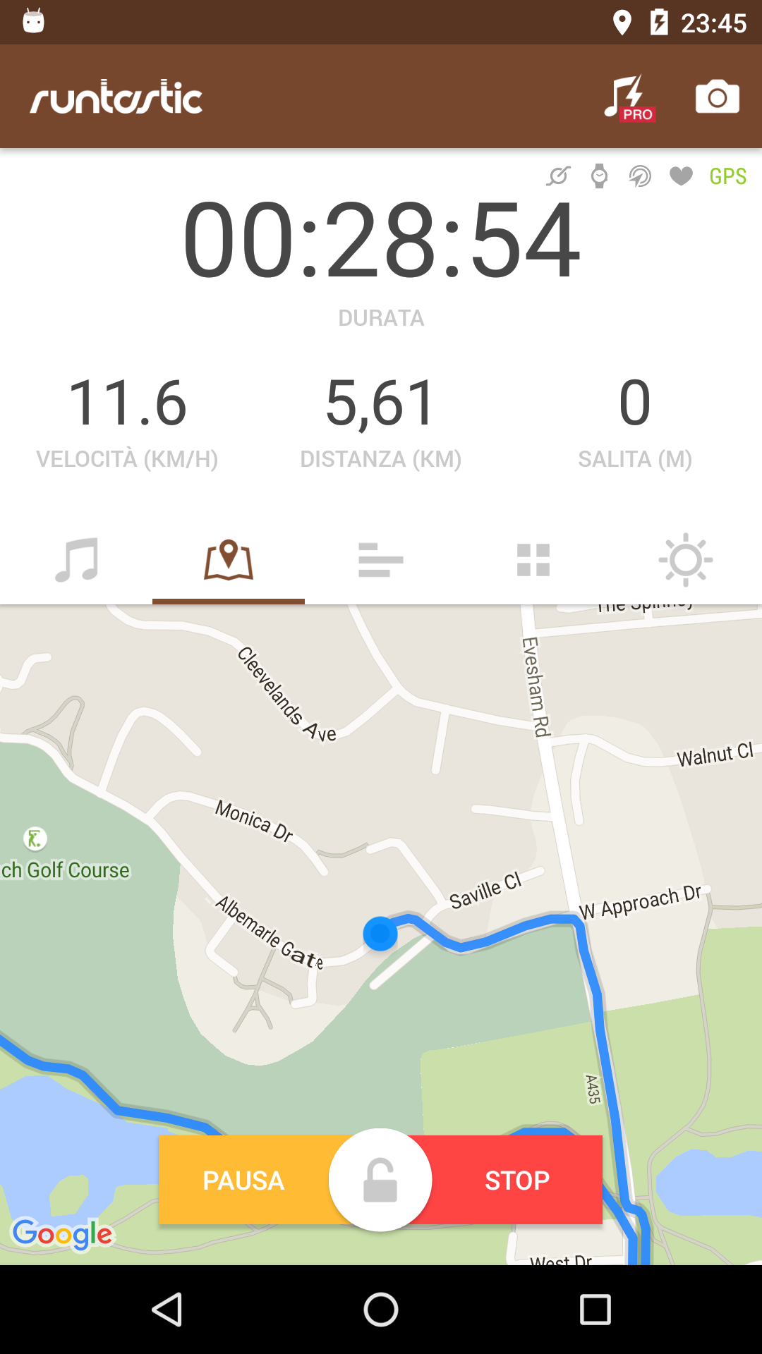 Android application Runtastic Mountain Bike GPS screenshort