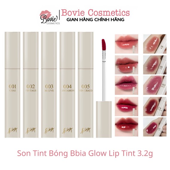 (Sẵn) Son Tint Bóng Bbia Glow Lip Tint 3.2G Full Màu 001 002 003 004 005