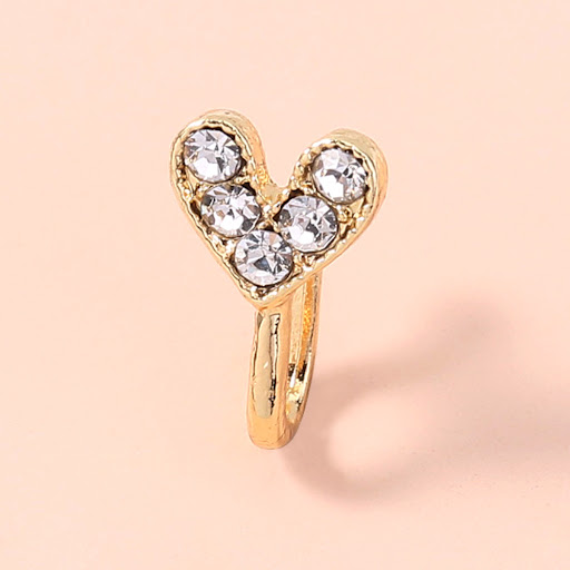 Title 3, Gold rhinestone nose ring, mini crown rhineston...