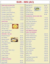 Hotel Sun Inn menu 1