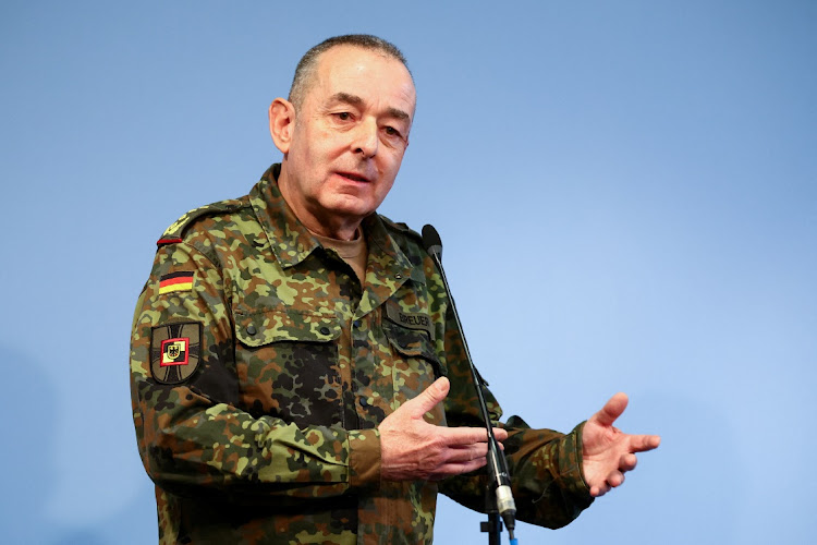 Lt-Gen Carsten Breuer speaks in Berlin, Germany, April 4 2024. Picture: REUTERS/Lisi Niesner