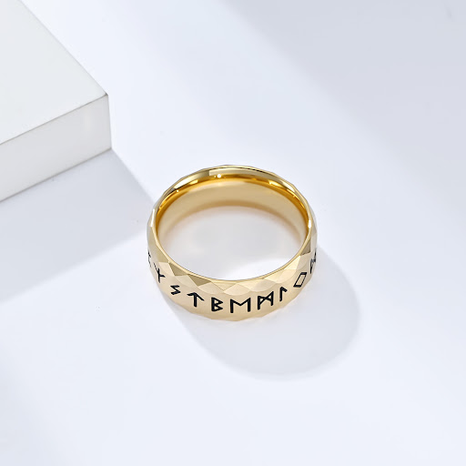 Title 5, Mens Fashion Vintage Viking Text Titanium Ring...