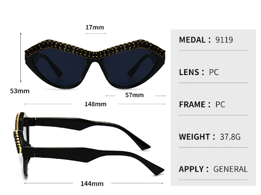 Title 6, New Diamond Sunglasses Butterfly Personality Weave