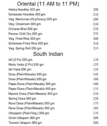 Azad Sweets & Restaurant menu 