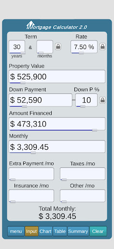 Screenshot Mortgage Calculator 2.0