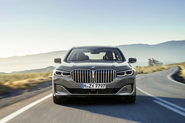 Super-sized grille inspired by the new X7 dominates the front end of facelifted 7 Series. Picture: SUPPLIED