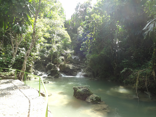 Cave hiding behind a waterfall Jamaica 2013