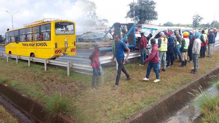 Accident along Thika Highway on Saturday