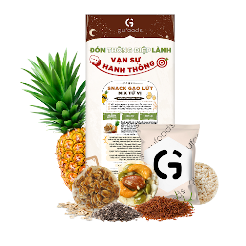 Snack gạo lứt mix tứ vị GUfoods (Hộp 170g)