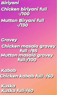 Kaala Byraveshwara menu 1