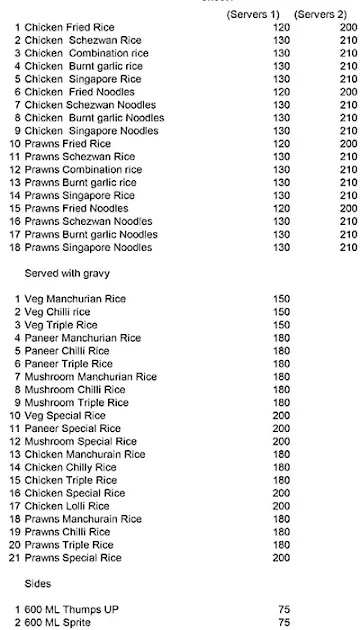 Rishi's Kitchen menu 