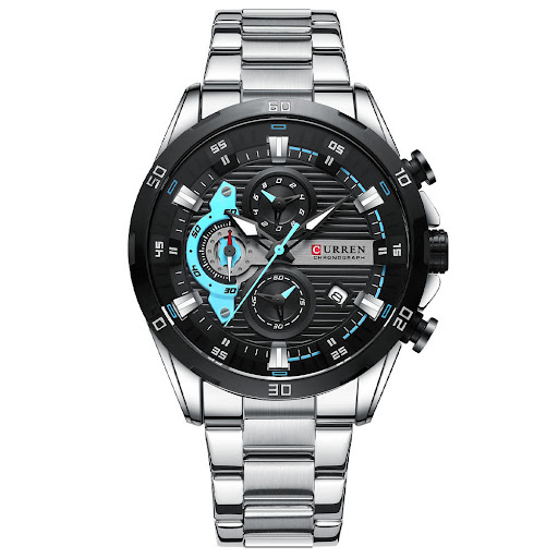 Title 5, Mens Six Hands Steel Band Quartz Watch. Offers...