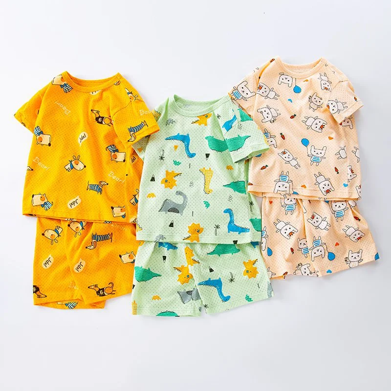 Kinderen Mode Casual Katoen Print Korte Mouw Pak – Comfortabel en Stijlvol voor Actieve Kinderen, Perfect voor Dagelijks Gebruik