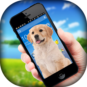 Dog On Screen - Dog in Phone Funny Joke  Icon