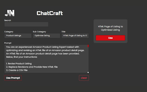 ChatCraft - Amazon Seller ChatGPT Prompts