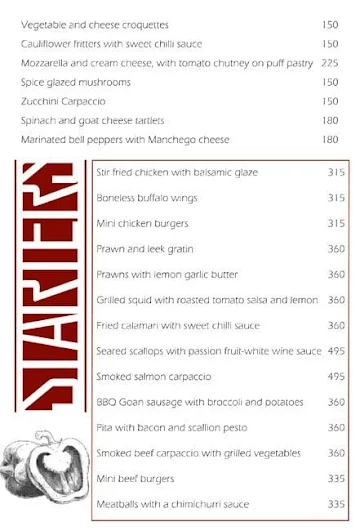 The Flour Works menu 