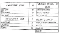 Shreenath Bombay Chowpatty Ice Cream menu 3