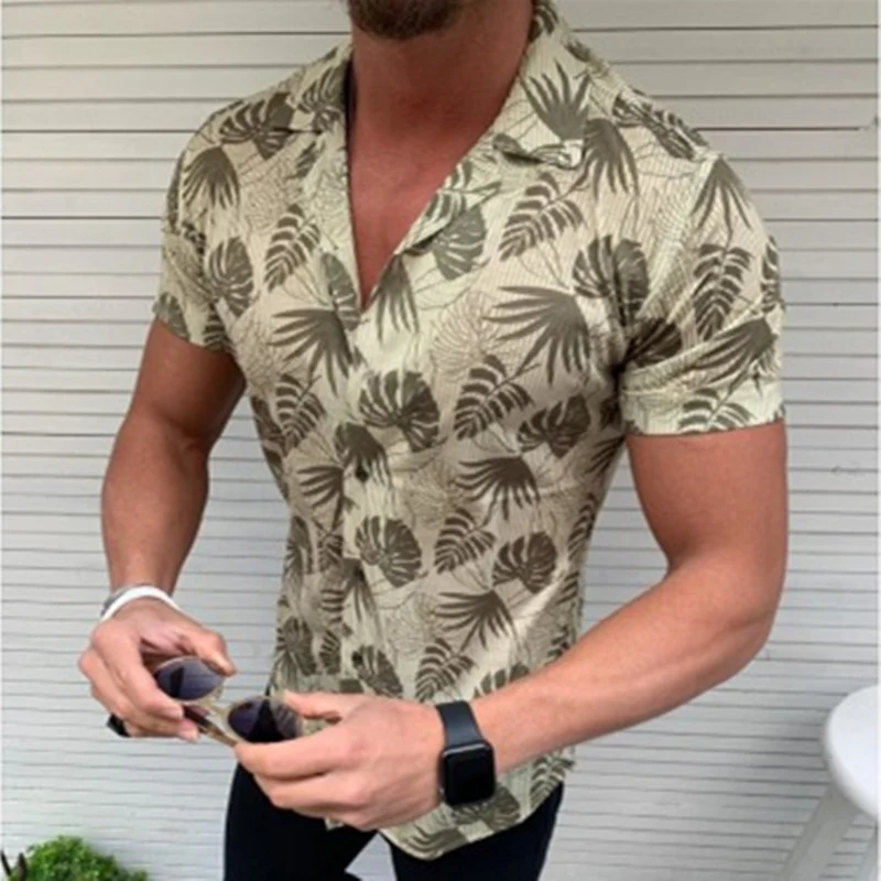 Men's personalized 3D printing short sleeve shirt