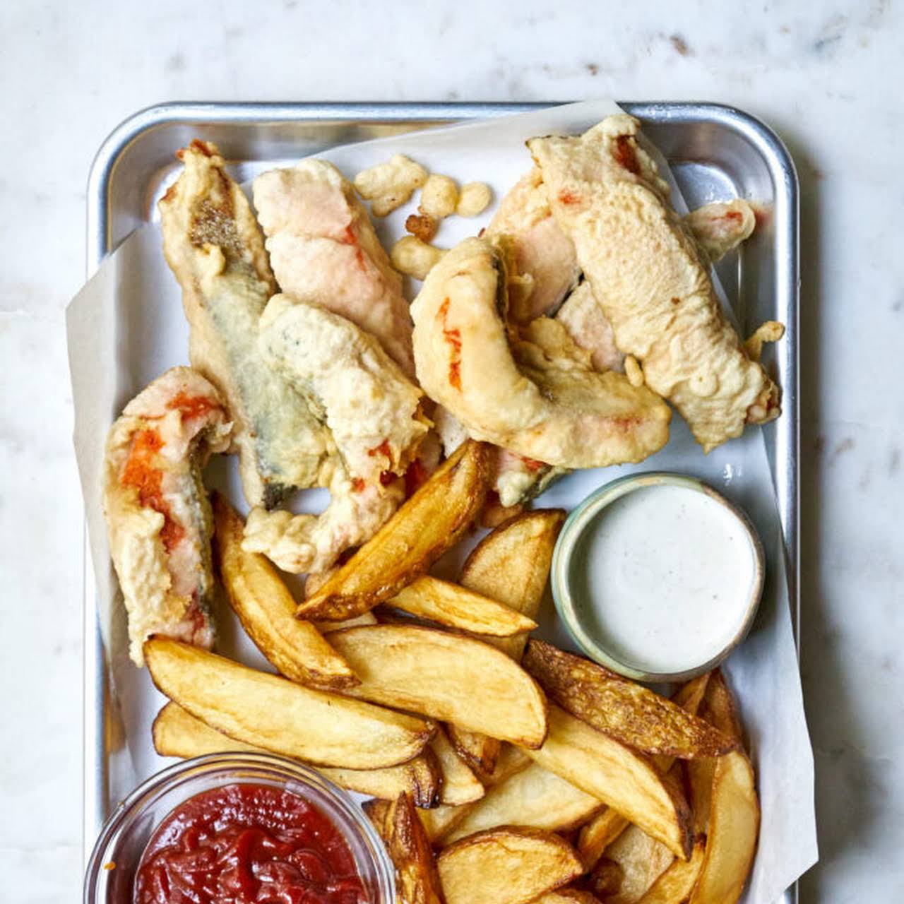 Fried Salmon Fish Chips