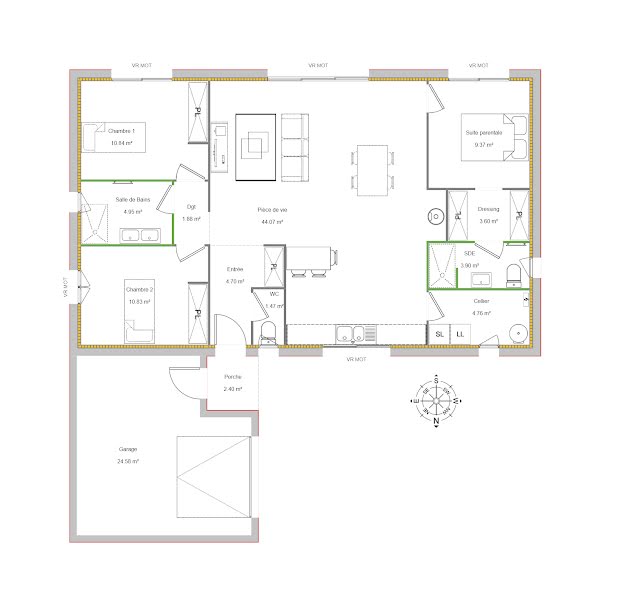 Vente maison neuve 4 pièces 100.37 m² à Morlaàs (64160), 285 000 €