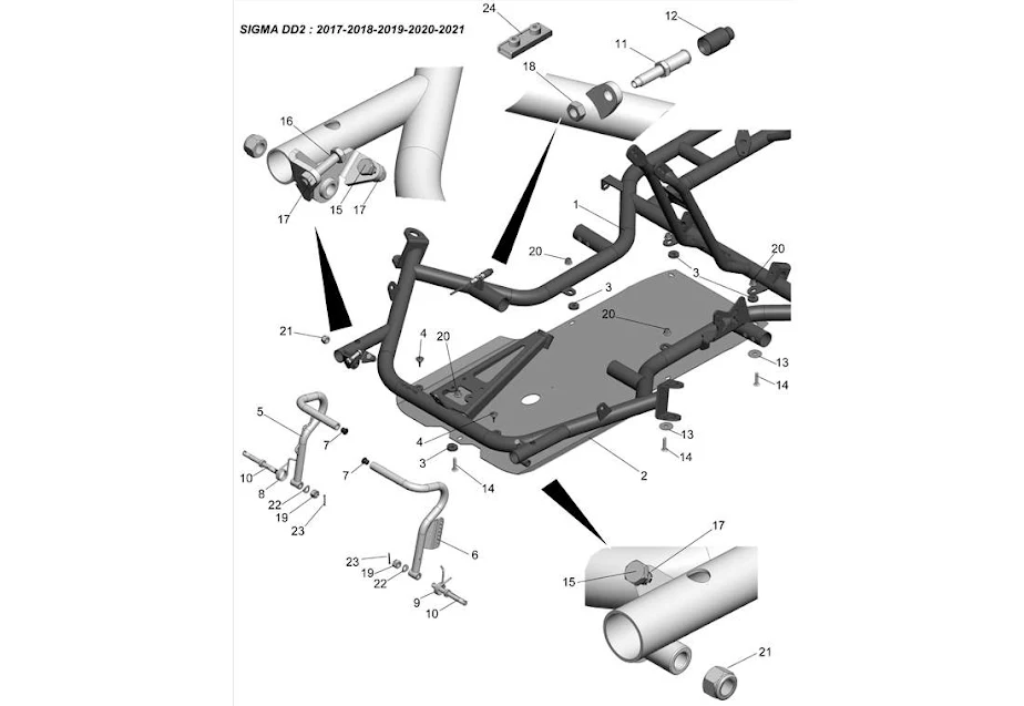 FRAME-FLOOR-PEDALS SIGMA DD2 2018 - 2021