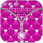 Pink Sparkle Zipper Girly Diamond Keyboard  Icon