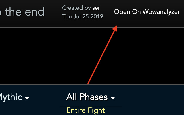 Open On Wowanalyzer chrome extension
