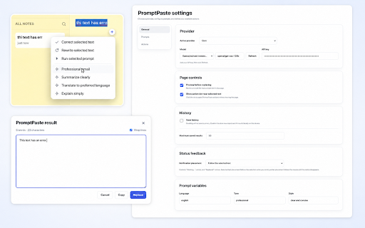 PromptPaste screenshot 1