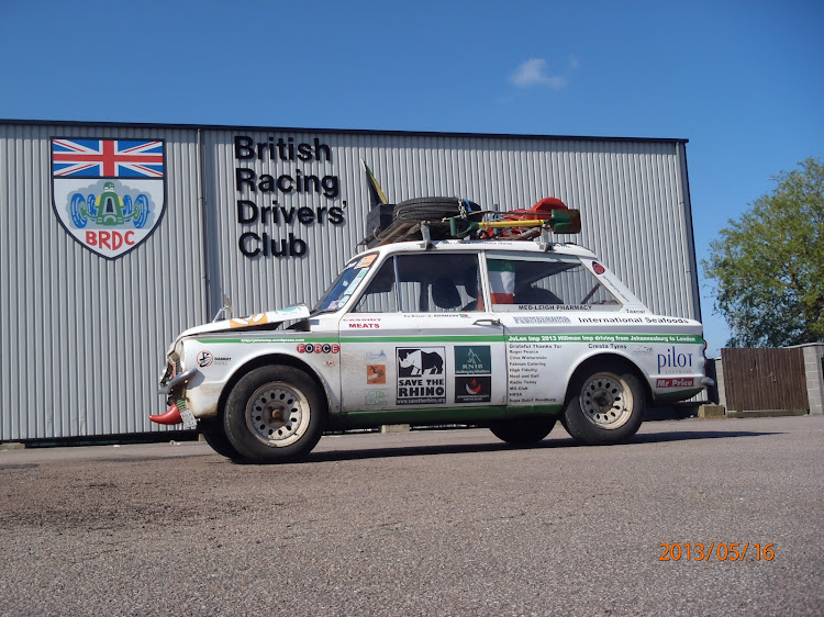 The Hillman Imp arrives the UK after its 14,000km trek through Africa.