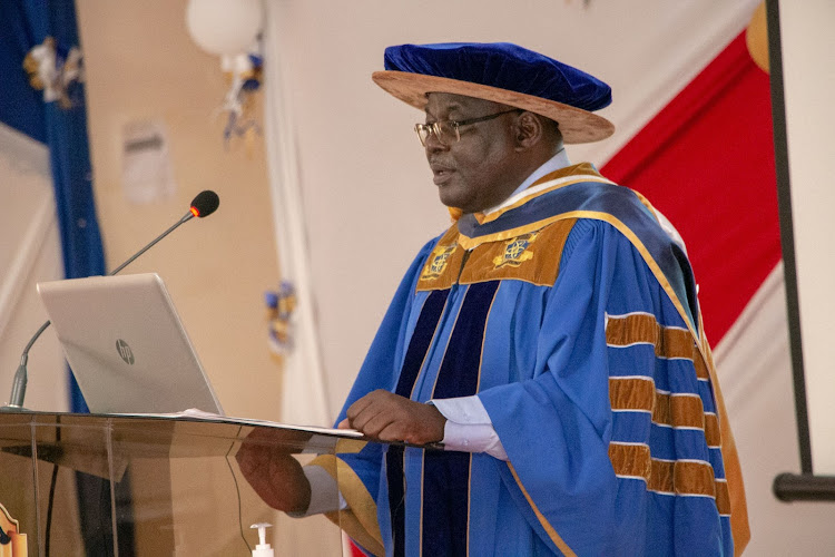 Kibabii VC Prof Ipara Odeo during the launch of his biography, 'The Silent Footsteps'.