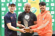 David Teeger, left, and Uday Saharan after a recent Under-19 tri-series involving India and South Africa.