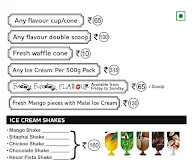 Natural Ice Cream menu 1