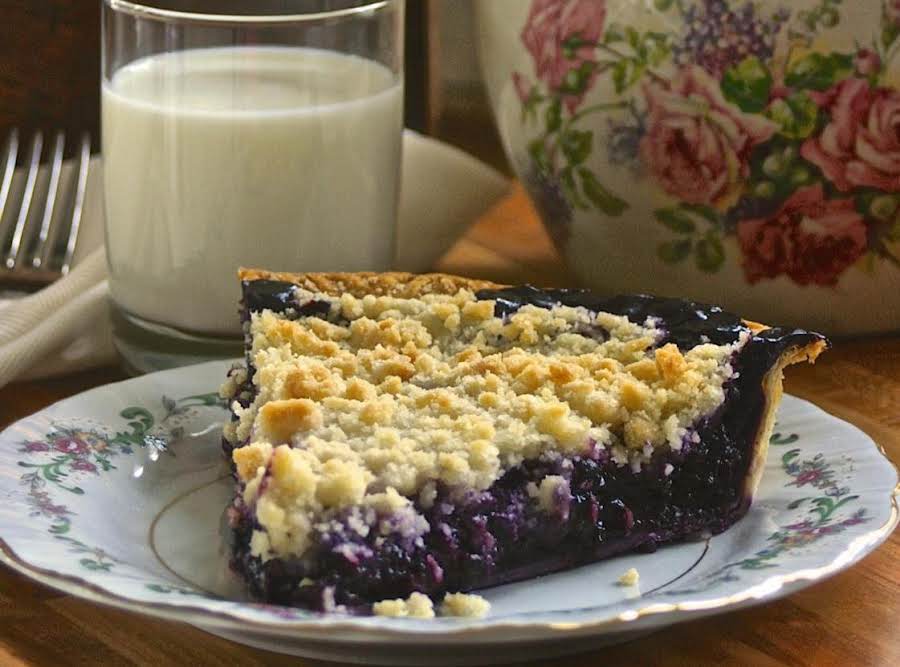 Homemade Wild Blueberry Pie With Crumb Top Recipe | Just A Pinch