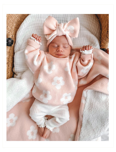 Title 3, Cotton Baby Flower Sweater Suit, soft and comfo...