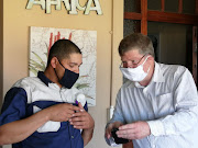 Agri Dwala manager and shareholder Daniel Pieters, left, with Hendrik Germishuys from the Western Cape agriculture department.