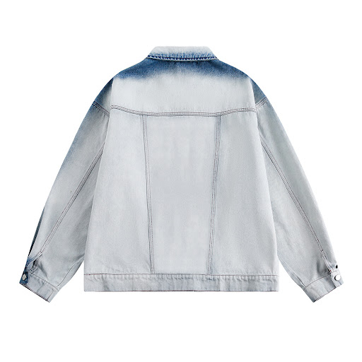 Title 5, Tie-dye Gradient Denim Jacket Trendy Spring and...