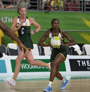 Precious Mthembu of South Africa in action during Women's Netball at day 2 of the Gold Coast 2018 Commonwealth Games at the Gold Coast Convention Centre on April 06, 2018 in Gold Coast, Australia. 