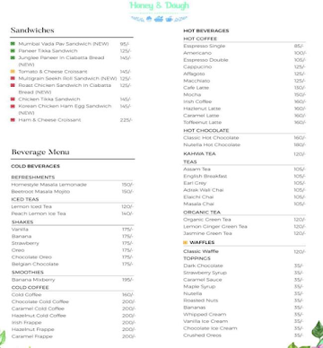 Honey & Dough menu 