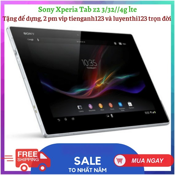Máy Tính Bảng Sony Tablet Z2 Wifi Tặng Đế Dựng, 2 Phần Mềm Vip Tienganh123, Luyenthi123 Trọn Đời Máy
