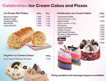 Baskin Robbins menu 