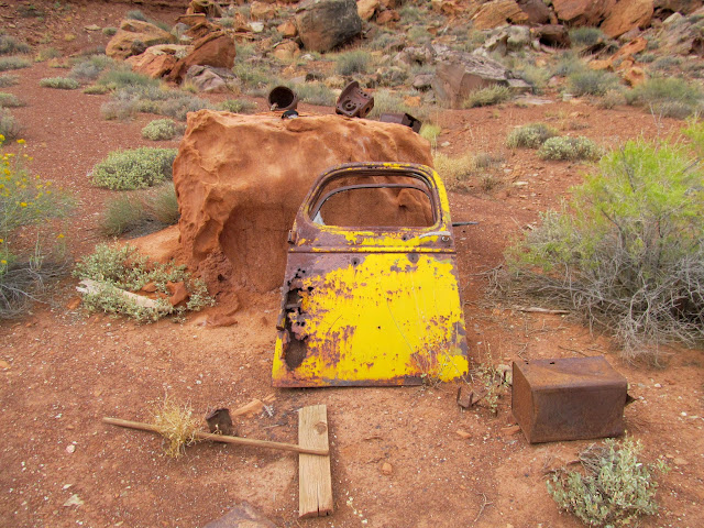 Old junk and a truck door