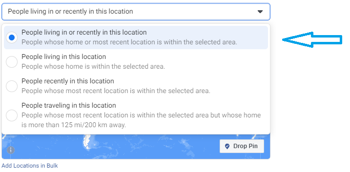 Select “People living in or recently in this location" - Lia infraservices