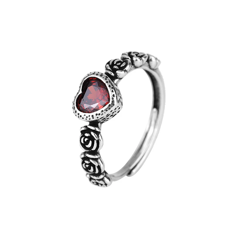 Title 3, Vintage Thais Zilver Do Old Rose Love Ring voor...